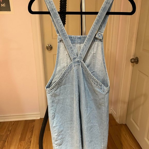 Vintage 90s Style Skirt Overalls Dress Blue Denim XS - Picture 2 of 6